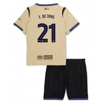 Billige Fotballdrakt Barcelona Frenkie de Jong #21 Replika Bortedraktsett Barn 2025-26 Kortermet (med bukser)